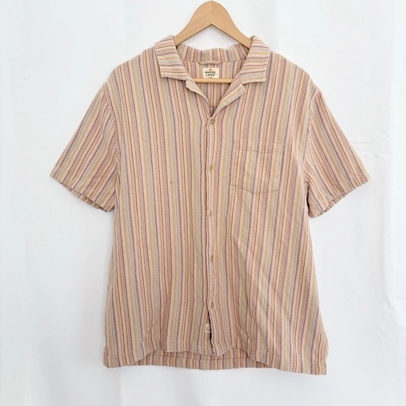 Marine Layer Caleb Resort Shirt Striped Short Sleeve Camp Shirt Size Large - Picture 3 of 9